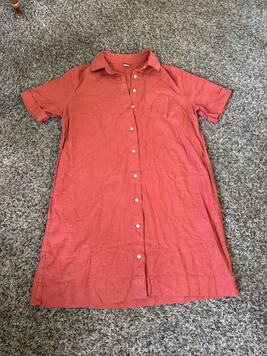 Old Navy Dresses & Skirts - Button-Front Collared Shirt Dress in Rust